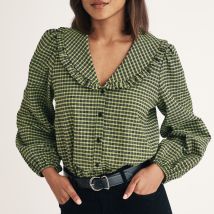 Nobody's Child Women's Emmie Blouse - Green Check - UK 16
