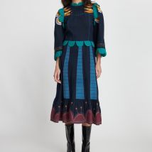 Stella Nova Embroidered Cotton-Seersucker Dress - DK 36/UK 10