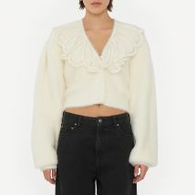 ROTATE Birger Christensen Lace Collar Knit Cardigan - DK 36/UK 8