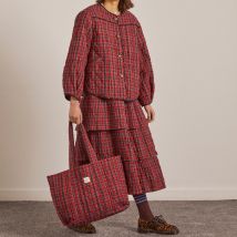 Damson Madder Checked Cotton Reversible Tote Bag