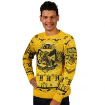 Harry Potter Hufflepuff Quidditch Knitted Christmas Jumper - S