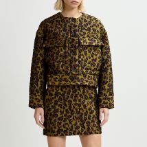 Essentiel Antwerp Gallant Leopard-Cloqué Jacket - EU 38/UK 10
