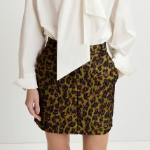Essentiel Antwerp Generic Leopard-Cloqué Skirt - EU 36/UK 8