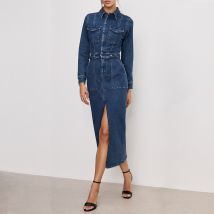 Good American Fit For Success Denim Midi Dress - L