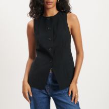 Nobody's Child Cotton-Blend Crepe Longline Waistcoat - UK 10