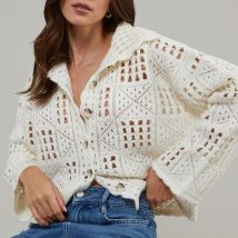 Nobody's Child Pointelle Knit Cardigan - M