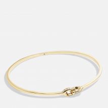 Coach Interlock Pavé C Gold-Tone Bangle Bracelet