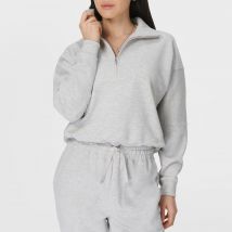 Sweaty Betty Sand Wash Funnel Neck Half-Zip Jumper - M