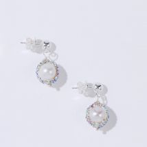 Pearl Octopuss.y Freshwater Pearl Silver-Plated Drop Earrings