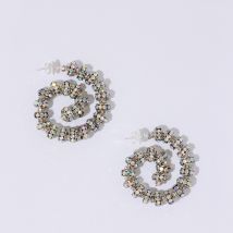 Pearl Octopuss.y Spiral Silver-Plated Hoop Earrings