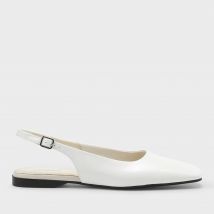 Vagabond Women's Delia Leather Sling Back Flats - White - UK 8