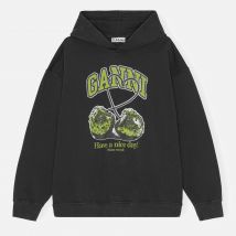 Ganni Isoli Cherries Oversized Cotton-Jersey Hoodie - S/M