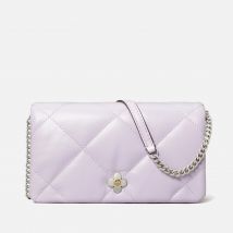 Tory Burch Kira Clover Diamond-Quilted Leather Chain Wallet