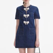 Self-Portrait Denim Mini Dress - UK 12