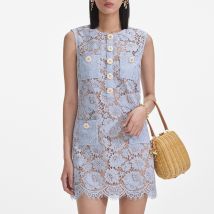 Self-Portrait Guipure Lace Mini Dress - UK 12