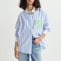 Essentiel Antwerp Halibut Embroidered Poplin Shirt - M