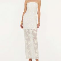 ROTATE Birger Christensen Floral-Jacquard Mesh Dress - DK 42/UK 14