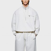 MKI MIYUKI ZOKU Seersucker Quarter-Zip Jacket