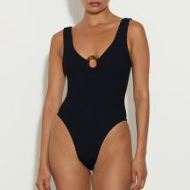 Hunza G Celine Stretch-Seersucker Swimming Costume