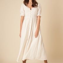 Nobody's Child Flossie Plain Cotton-Seersucker Dress - UK 6