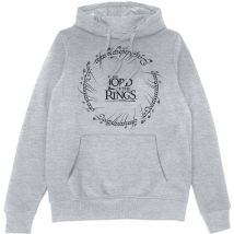 Lord Of The Rings Ring Logo Hoodie - Grey - L