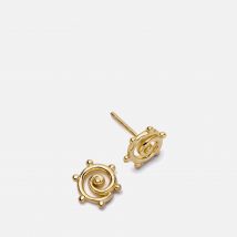 Daisy London Spiral Sun Mini Stud 18k Gold-Plated Earrings