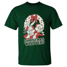 Warner Brothers Men's Bugs Bunny Christmas T-Shirt - Green - XXL