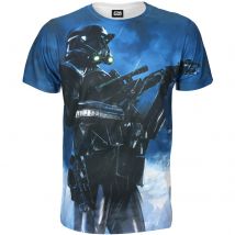 Star Wars: Rogue One Herren Battle Stance Death Trooper T-Shirt - Blau - M