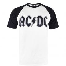 ACDC Herren Logo Raglan Logo T-Shirt - Weiß/Schwarz - S