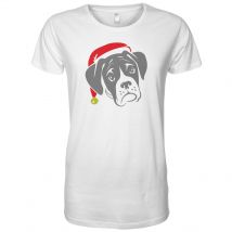 Boxer Dog with Santa Hat Men's T-Shirt - XXL