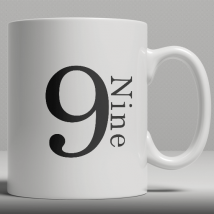 Alphabet Ceramic Mug - Number 9