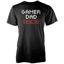 Gamer Dad Level Up Men's Black T-Shirt - L - Black