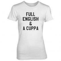 Full English And A Cuppa Women's White T-Shirt - M - White