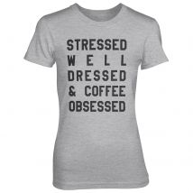 Stressed Well Dressed And Coffee Obsessed Women's Grey T-Shirt - S - Grey