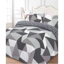 Parure de lit Formes Géométriques Dreamscene - Gris - Double - Gris