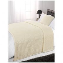 Dreamscene Cream Waffle Throw - 125 x 150cm