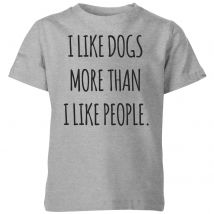 I Like Dogs More Than People Kids' T-Shirt - Grey - 9-10 Years - Grey