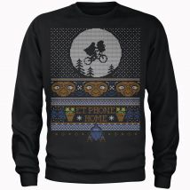 E.T. Phone Home Fairisle Männer Weihnachtspullover – Schwarz - S