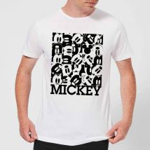 Disney Mickey Mouse Block Grid T-Shirt - Weiß - 5XL
