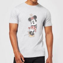 Disney Mickey Mouse Minnie Offset T-Shirt - Grey - 5XL