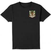 Looney Tunes Wile E Coyote Gesicht Faux Pocket Herren T-Shirt - Schwarz - 3XL