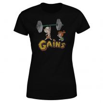 The Flintstones Distressed Bam Bam Gains Women's T-Shirt - Black - M - Black