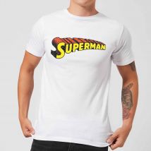 DC Superman Telescopic Crackle Logo Herren T-Shirt - Weiß - 5XL
