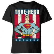 DC Originals Superman True Hero Kinder T-Shirt - Schwarz - 7-8 Jahre