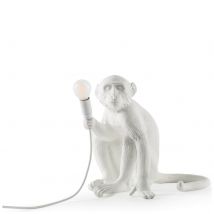 Seletti Indoor/Outdoor Sitting Monkey Lamp - White