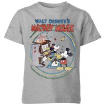 Disney Retro Poster Piano Kinder T-Shirt - Grau - 11-12 Jahre