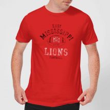 East Mississippi Community College Lions Football Distressed Men's T-Shirt - Red - XXL