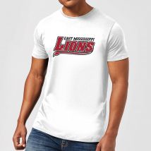 East Mississippi Community College Lions Script Logo Men's T-Shirt - White - L