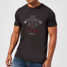 East Mississippi Community College Lions Football Distressed Men's T-Shirt - Black - S