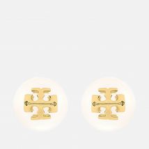 Tory Burch Women's Crystal Pearl Stud Earrings - Ivory/Tory Gold